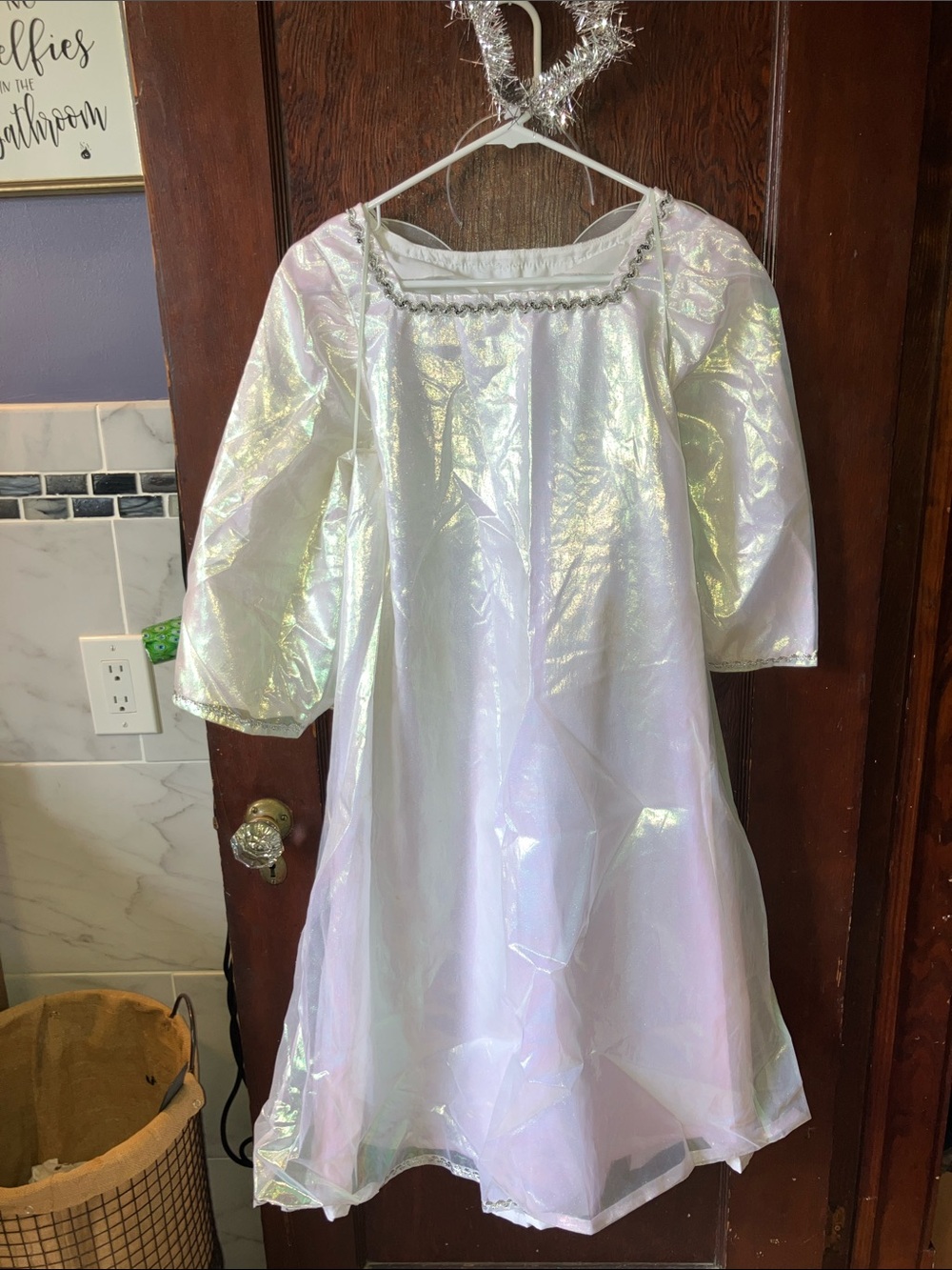 YOUTH Iridescent White Angel / Fairy Costume Dress HANDMADE